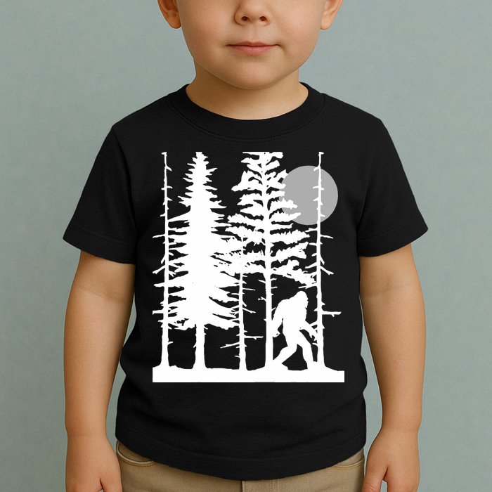 Bigfoot Hiding In Forest For Sasquatch Believers Toddler T-Shirt