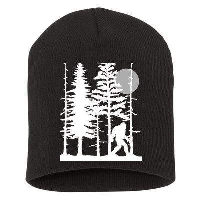 Bigfoot Hiding In Forest For Sasquatch Believers Short Acrylic Beanie