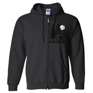 Bigfoot Hiding In Forest For Sasquatch Believers Full Zip Hoodie