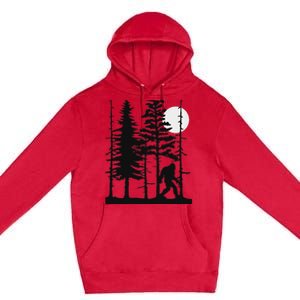 Bigfoot Hiding In Forest For Sasquatch Believers Premium Pullover Hoodie