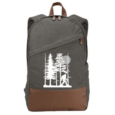 Bigfoot Hiding In Forest For Sasquatch Believers Cotton Canvas Backpack