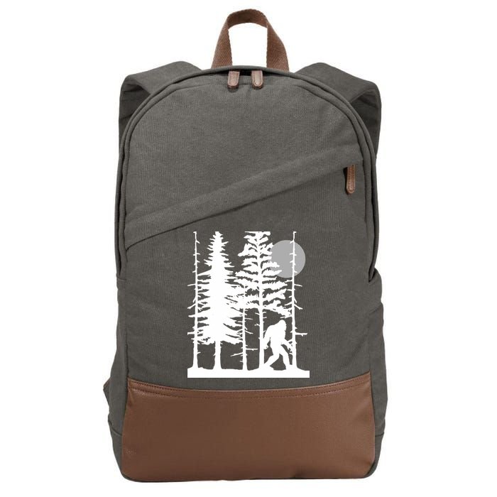 Bigfoot Hiding In Forest For Sasquatch Believers Cotton Canvas Backpack