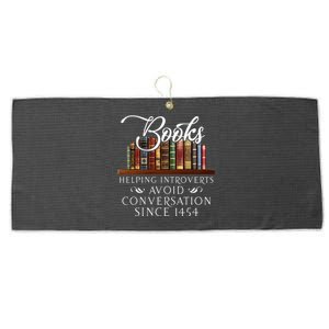 Books Helping Introverts Avoid Conversation Large Microfiber Waffle Golf Towel