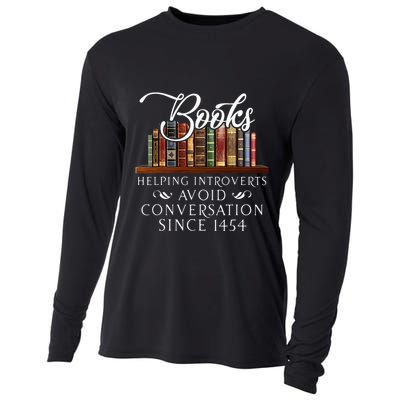 Books Helping Introverts Avoid Conversation Cooling Performance Long Sleeve Crew