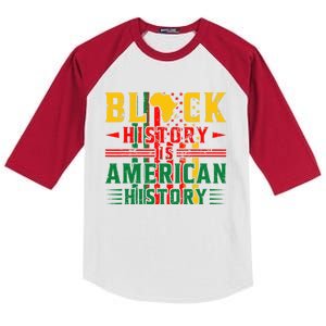 Black History Is American History Patriotic African American Kids Colorblock Raglan Jersey