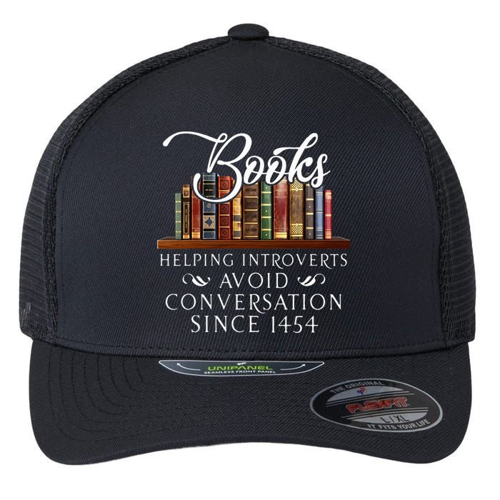 Books helping introverts avoid conversation  Flexfit Unipanel Trucker Cap