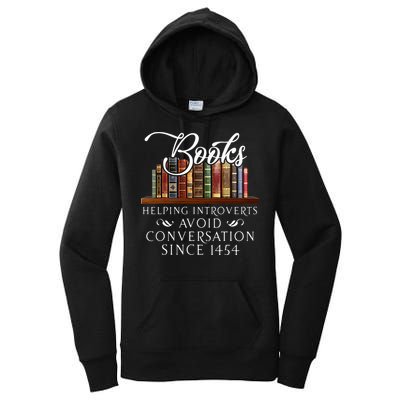Books helping introverts avoid conversation  Women's Pullover Hoodie
