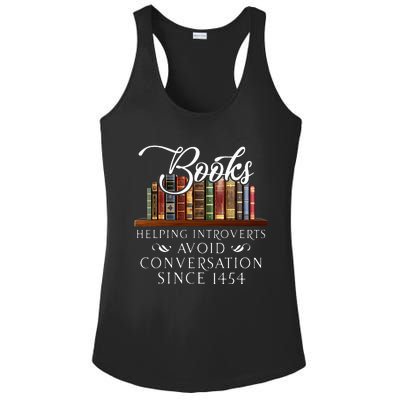 Books helping introverts avoid conversation  Ladies PosiCharge Competitor Racerback Tank