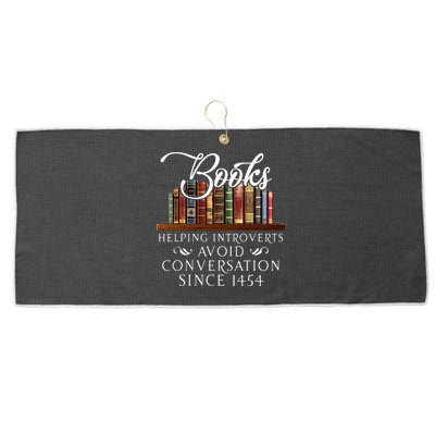 Books helping introverts avoid conversation  Large Microfiber Waffle Golf Towel