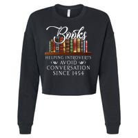 Books helping introverts avoid conversation  Cropped Pullover Crew