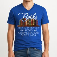 Books helping introverts avoid conversation  V-Neck T-Shirt
