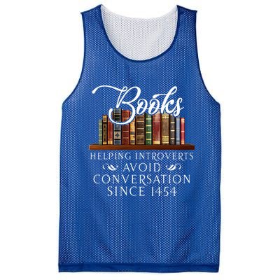 Books helping introverts avoid conversation  Mesh Reversible Basketball Jersey Tank
