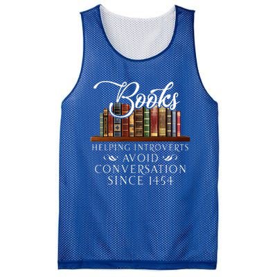 Books helping introverts avoid conversation  Mesh Reversible Basketball Jersey Tank