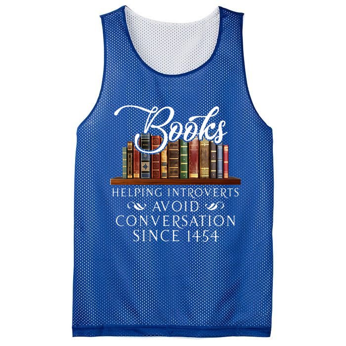 Books helping introverts avoid conversation  Mesh Reversible Basketball Jersey Tank