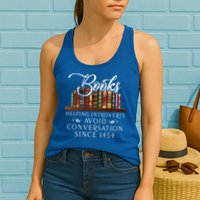 Books helping introverts avoid conversation  Womens Tank Top