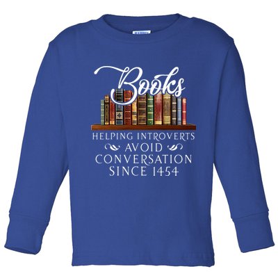 Books helping introverts avoid conversation  Toddler Long Sleeve Shirt