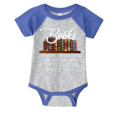 Books helping introverts avoid conversation  Infant Baby Jersey Bodysuit
