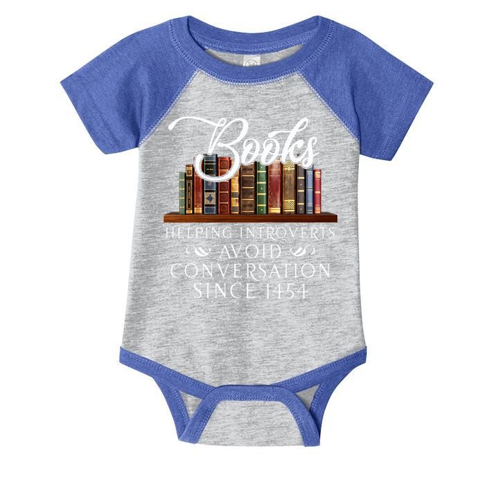 Books helping introverts avoid conversation  Infant Baby Jersey Bodysuit