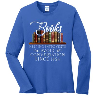 Books helping introverts avoid conversation  Ladies Long Sleeve Shirt