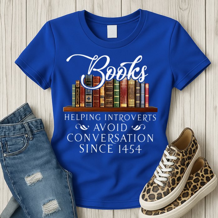 Books helping introverts avoid conversation  Womens T-Shirt