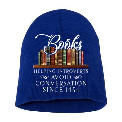 Books helping introverts avoid conversation  Short Acrylic Beanie