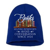 Books helping introverts avoid conversation  Short Acrylic Beanie