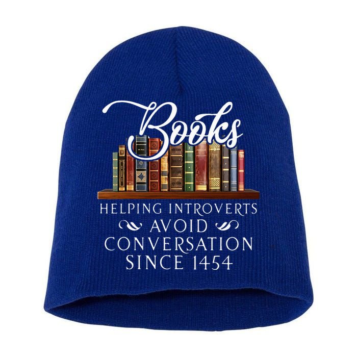 Books helping introverts avoid conversation  Short Acrylic Beanie