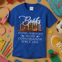 Books helping introverts avoid conversation  Kids T-Shirt