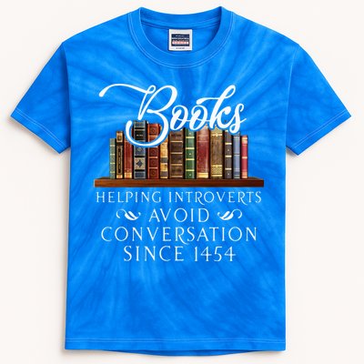 Books helping introverts avoid conversation  Kids Tie-Dye T-Shirt
