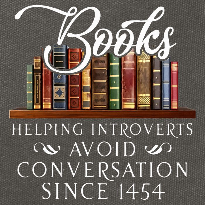 Books helping introverts avoid conversation  Cotton Canvas Backpack