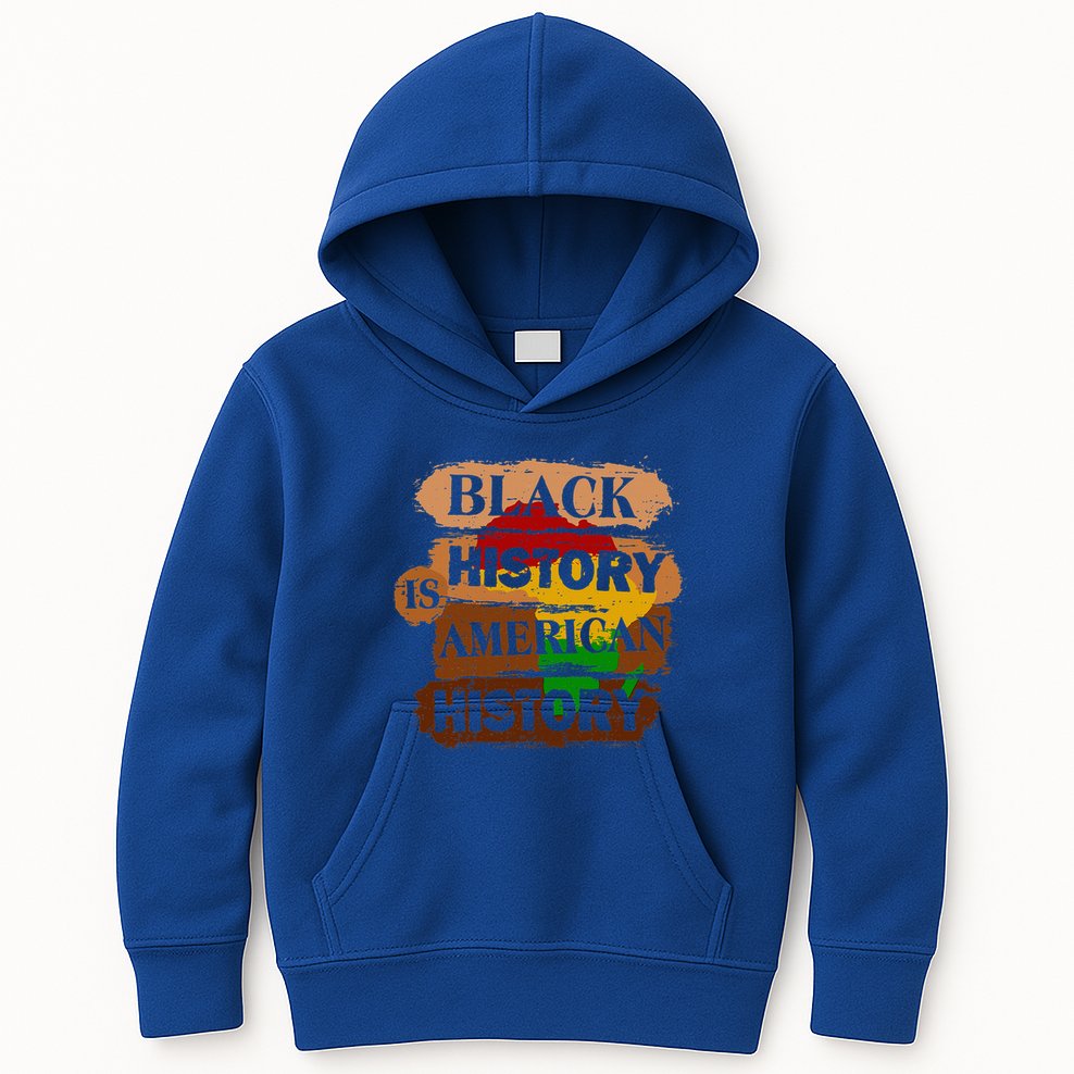 Black History Is American History Melanin African American  Kids Hoodie