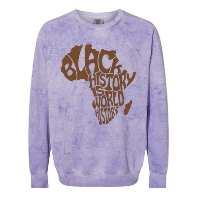 Black History Is World History , Afrocentric Colorblast Crewneck Sweatshirt