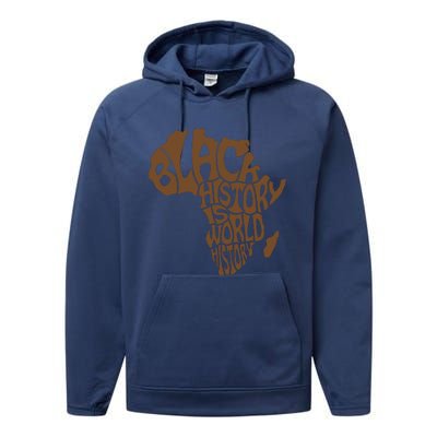 Black History Is World History , Afrocentric Performance Fleece Hoodie