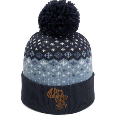 Black History Is World History , Afrocentric The Baniff Cuffed Pom Beanie