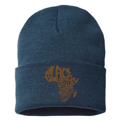 Black History Is World History , Afrocentric Sustainable Knit Beanie