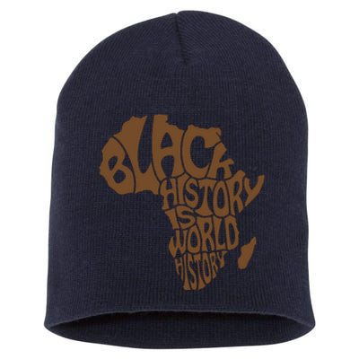 Black History Is World History , Afrocentric Short Acrylic Beanie