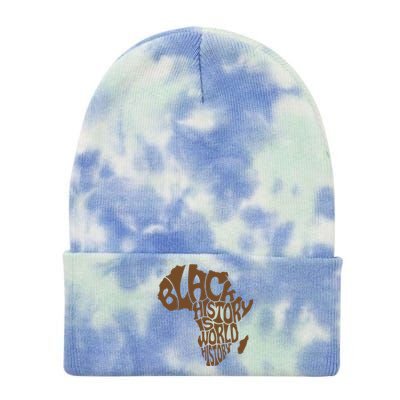 Black History Is World History , Afrocentric Tie Dye 12in Knit Beanie