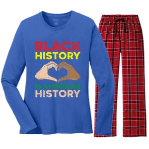 Black History Is American History African American Melanin Gift Women's Long Sleeve Flannel Pajama Set 