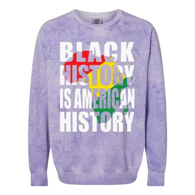 Black History Is American History Patriotic African American Colorblast Crewneck Sweatshirt