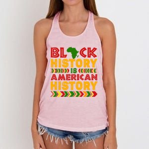 Black History Is American History Melanin Black History Gift Women's Knotted Racerback Tank