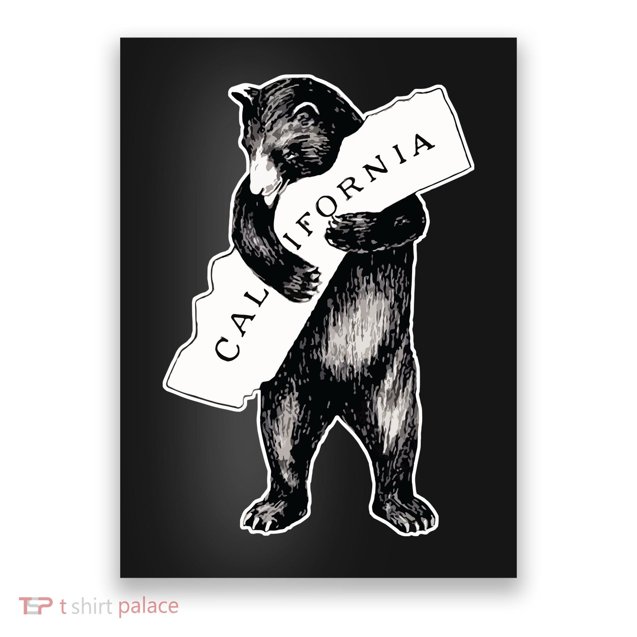Bear Hug I Love California Artretro Vintage Cali Bear Poster
