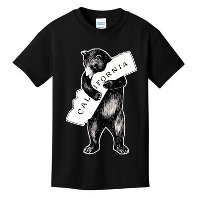 Bear Hug I Love California Artretro Vintage Cali Bear Kids T-Shirt