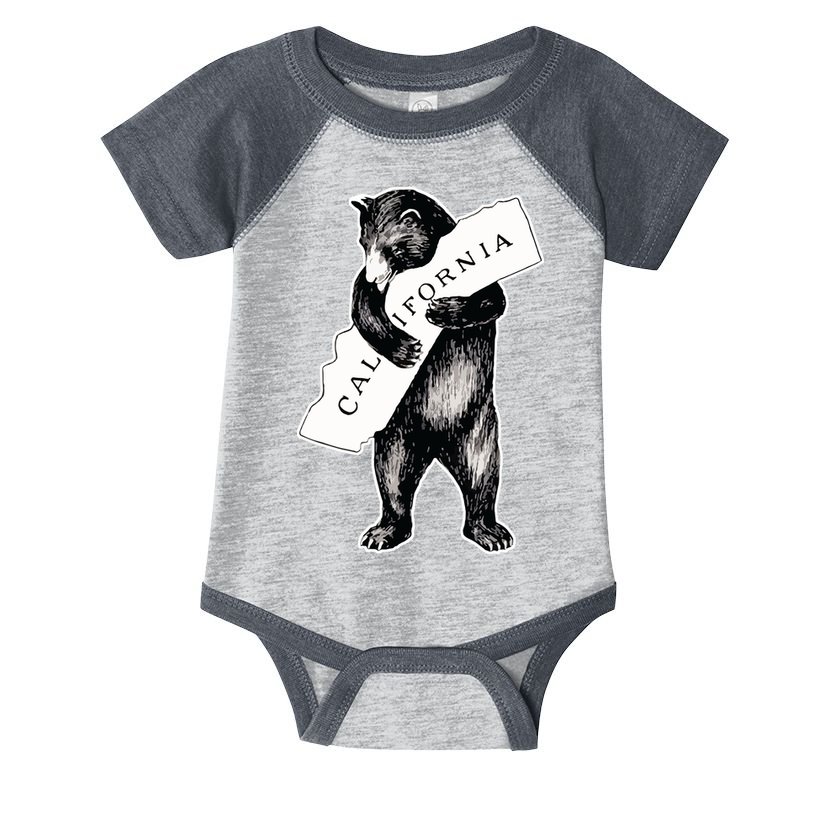 Bear Hug I Love California Artretro Vintage Cali Bear Infant Baby Jersey Bodysuit