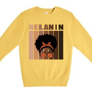 Black History Is American History For Basketball Black Cute Gift Premium Crewneck Sweatshirt