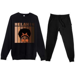 Black History Is American History For Basketball Black Cute Gift Premium Crewneck Sweatsuit Set