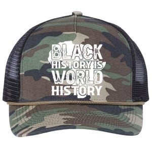 Black History Is World History For Black History Month Gift Retro Rope Trucker Hat Cap