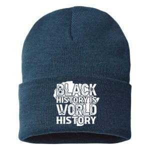 Black History Is World History For Black History Month Gift Sustainable Knit Beanie