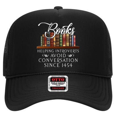 Books helping introverts avoid conversation High Crown Mesh Back Trucker Hat