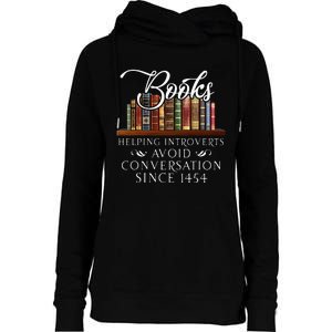 Books helping introverts avoid conversation Womens Funnel Neck Pullover Hood