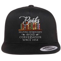 Books helping introverts avoid conversation Flat Bill Trucker Hat